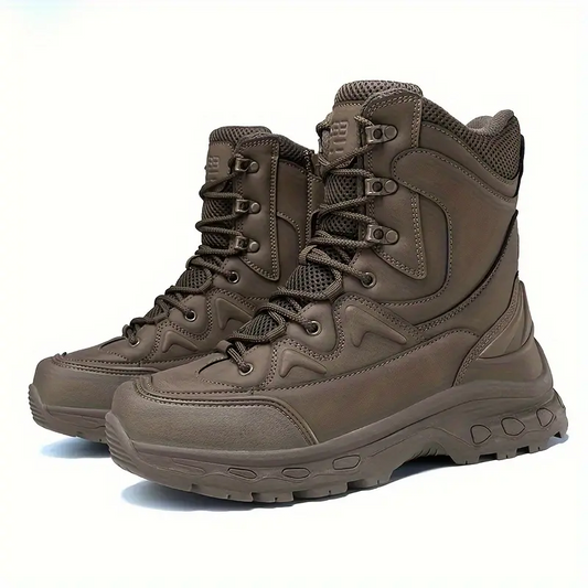 (Zeitlich begrenzter Rabatt 49 % reduziert) Wasserdichte taktische Herrenstiefel mit Knöchelunterstützung, Militärstiefel, durchtrittsicher, mit breiter Zehenbox, für Wanderungen