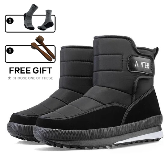 (Zeitlich begrenzter Verkauf 70% Rabatt) Herren dicke warme orthopädische Stütz-Schneestiefel mit breiter Zehenpartie, rutschfest, wasserdicht, rutschhemmend, gefüttert Winterstiefel