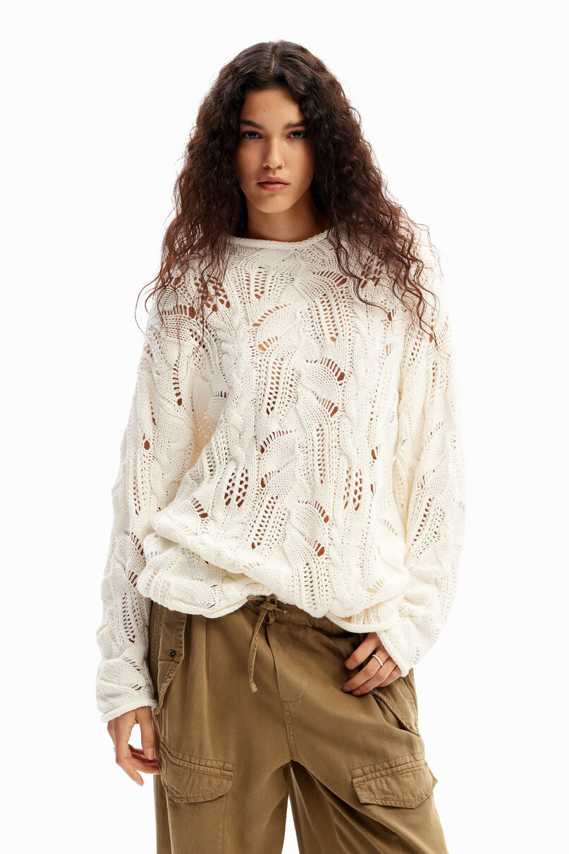Oversize openwork pullover
