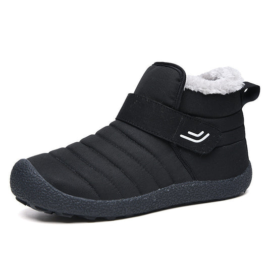 (Begrenzte Zeit 49% Rabattaktion) Herren Winter Warme Wasserdichte Rutschfeste Klett-Baumwollschuhe Breite Zehen Orthopädische Fußgewölbestütze Slipper Baumwollschuhe