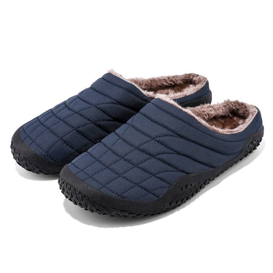 (Zeitlich begrenztes Angebot 49% Rabatt) Herren Hausschuhe Winter warm Plüschschuhe für Zuhause dicke Sohle wasserdicht Leder Hausschuhe Baumwollschuhe