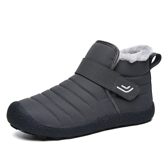 (Begrenzte Zeit 49% Rabattaktion) Herren Winter Warme Wasserdichte Rutschfeste Klett-Baumwollschuhe Breite Zehen Orthopädische Fußgewölbestütze Slipper Baumwollschuhe
