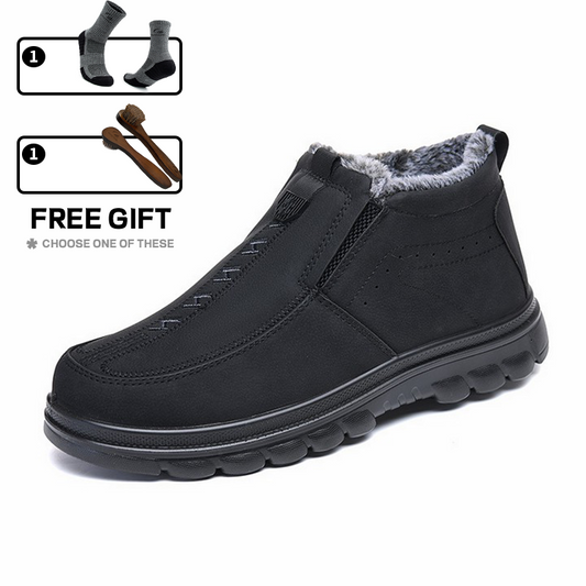 (Zeitlich begrenzter Rabatt 70% Rabatt) Herren Winter Warme Echtleder Flanell gefütterte Orthesen-Stiefel Fußgewölbestütze Wasserdichte Rutschfeste Stiefel